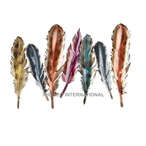 Décoration murale en métal de style fantaisie pour l'intérieur de la maison, cadre fini brun, art mural suspendu pour murs décoratifs - Product Image 5