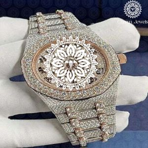 Reloj de Lujo Charm Jewels de Acero Inoxidable con Incrustaciones de Diamantes, Movimiento Mecánico Analógico, Esfera de 40 mm, Cristal de Zafiro, Moda Masculina - Product Image 4