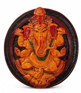 Custom 3D Resin Brass Digital Printing Ganesha Wall Hanging Sculpture Hindu Art Ornament <b>Round</b> Decorative <b>Frame</b> for Home Worship - Product Image 4