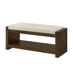 Modern Compact 40\" Accent Bench with Lower Shelf Padded Seating Shoe Rack for Living Room <b>Bed</b> <b>End</b> Bench Storage - Product Image 3