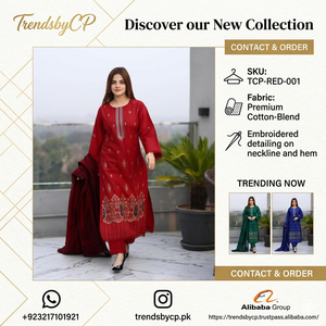 Trends by Cp <b>Present</b> Women's 3PC Embroidered Khaddar Cutwork Shirt & Kashmiri Jacquard Shawl Set - Product Image 6