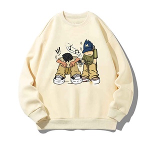 Sweat-shirt à col rond surdimensionné pour homme, imprimé dessin animé, pull décontracté, tricot en coton, manches régulières, logo sur le devant, automne - Product Image 6