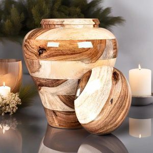 Urna de cremación de madera, urna conmemorativa de madera, urna de madera hecha a mano, urna de madera natural, urna de madera pulida - Product Image 3