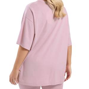 T-shirt oversize pour femme, coupe ample, manches courtes, col rond, décontracté, pour le sport, la gym, le yoga, grande taille, logo personnalisé OEM - Product Image 4