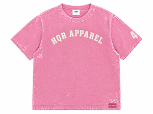 เสื้อยืดแขนสั้นสีแดงสำหรับผู้ชาย HQR APPAREL ผ้าคอตตอนถัก คอกลม สไตล์ลำลอง ดีไซน์โลโก้ด้านหน้า ทรงโอเวอร์ไซส์ สไตล์วินเทจ - Product Image 5