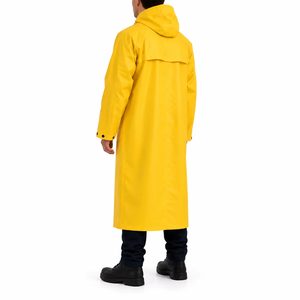 Factory Price Men <b>Raincoat</b> Long Waterproof Outdoor <b>Hooded</b> Rain Jacket Wholesale Heavy Duty Rain Coat - Product Image 5