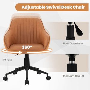 Chaise de direction ergonomique en maille avec dossier incurvé réglable en hauteur, accoudoirs confortables pour le bureau à domicile ou l'atelier - Product Image 6