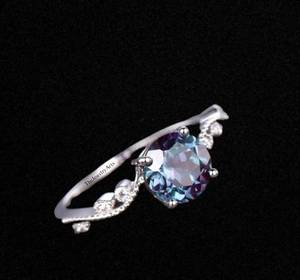 Vintage <b>Alexandrite</b> <b>Engagement</b> <b>Ring</b> Purple <b>Alexandrite</b> <b>Ring</b> Rose Gold <b>Alexandrite</b> <b>Ring</b> Sterling Silver <b>Ring</b> Art Deco Women <b>Ring</b> - Product Image 1