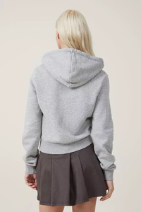 เสื้อฮู้ดเอวลอยสำหรับผู้หญิงทำจากวัสดุคุณภาพสูงเสื้อครอป - Product Image 3