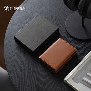 TILONSTAR TC302W модный кожаный бумажник из трехстворчатого алюминия RFID блокирующий держатель для визитных карточек для подарков - Product Image 6