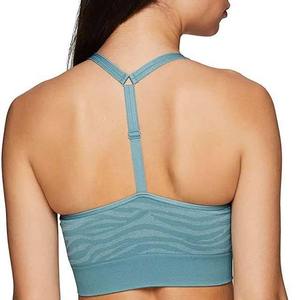 Sujetador deportivo de alto soporte para mujer al por mayor, elástico en cuatro direcciones, espalda cruzada, logo frontal, ropa deportiva transpirable de Spandex/Nylon - Product Image 6