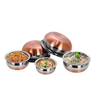 ชุดหม้อสแตนเลสก้นทองแดงสำหรับเสิร์ฟอาหาร บิรีญี ฮันดี 5 ชิ้น พร้อมฝาปิด - Product Image 3