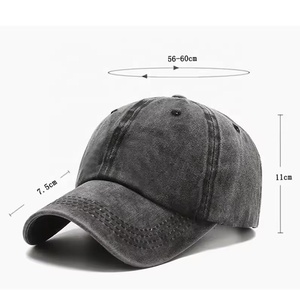Casquette de baseball non structurée en coton délavé à l'acide avec logo brodé, 6 panneaux, haute qualité, prix de gros abordable pour hommes - Product Image 3