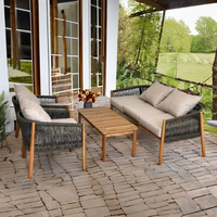 Ensemble de table à manger en bois massif de style minimaliste Mobilier de restaurant durable essentiel pour la cuisine Fabriqué au Vietnam