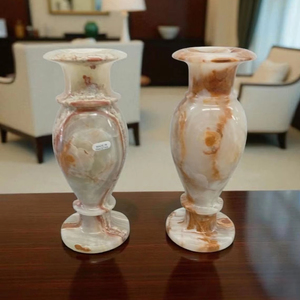 Vase en marbre onyx vert, fait main, luxe, pierre naturelle, vase à fleurs pour la décoration de la maison, centre de table, vente en gros - Product Image 1