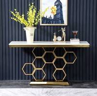 Table console en acier de luxe haut de gamme, plaquée or, moderne, durable, multifonctionnelle, meubles pour la maison, le bureau, l'hôtel, le couloir, Inde