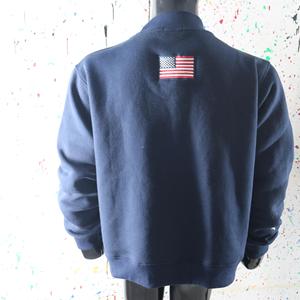 Sweat-shirt à col montant USA BLUE 100% blanc avec broderie appliquée, col large, CLUSH SPORTS - Product Image 6