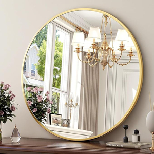 Miroir décoratif mural sur mesure finition or rose, bordure en métal, pour salle de bain, salon, maison, miroir mural écologique - Product Image 2