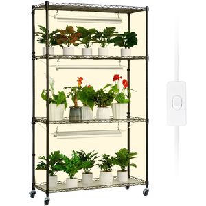 4-Tier 90W Full Spectrum Indoor <b>Plant</b> Stand with Grow <b>Light</b> 90W LED Shelf for Healthy <b>Plant</b> Growth - Product Image 5