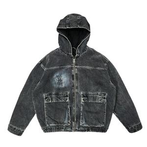 Venta al por mayor personalizado 100% algodón polar sudadera hombres gota hombro con capucha pulóver bordado Puff estampado sólido invierno ropa casual - Product Image 4