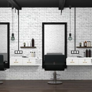 White Salon Furniture Cabinet with 15cm E0 Chipboard Pitted Surface Two Drawers Three Holes Lock - Product Image 5