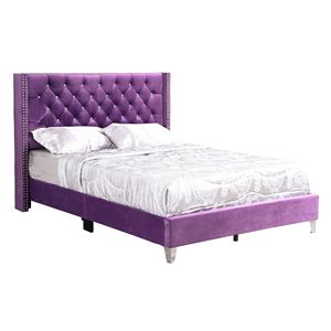 Letto Queen Size Viola Tranquillo con Contenitore, Mobili Imbottiti - Product Image 1