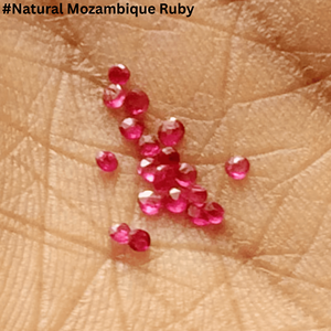 Pierre précieuse naturelle rubis rouge facettée de forme ronde, en vrac, pour la fabrication de bijoux, petite taille, de 1 mm à 3 mm - Product Image 2