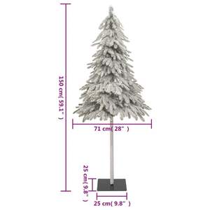 Árbol de Navidad Artificial Blanco de PE de 59.1 Pulgadas, Artículo Decorativo Festivo de Metal - Product Image 6