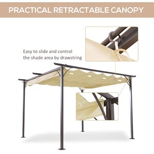 Gazebo e Pergola Retrattile Resistente ai Raggi UV 3,5m x 3,5m con Telaio in Acciaio - Product Image 5