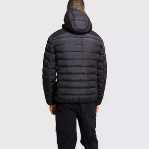 Veste matelassée courte zippée personnalisée pour homme, style streetwear, chaude pour l'hiver, duveteuse - Product Image 5