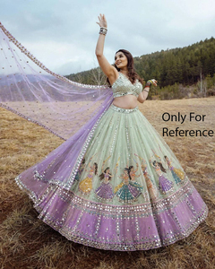 Traditional Georgette Embossed Real Mirror Work Lehenga Elegant Navratri Indian <b>Wedding</b> <b>Dress</b> Quick Dry Wrinkle Free All Seasons - Product Image 1