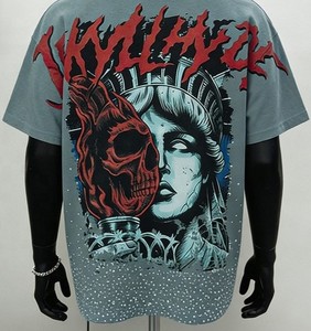 เสื้อยืดลำลองผู้ชายสไตล์สตรีท พิมพ์ลายดิจิทัล คอโอเวอร์ไซส์ ระบายอากาศได้ดี ผ้าฝ้าย 100% - Product Image 4