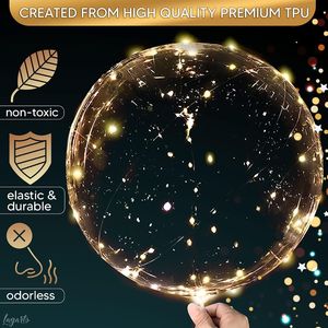 Palloncini per Matrimonio, Confezione da 10, Luci LED Riutilizzabili Trasparenti con Luci a Stringa da 18 Pollici e Interruttore Individuale - Product Image 6