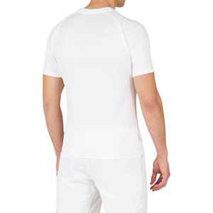 Maillot de football personnalisé pour homme, blanc, sublimation du nom de l'équipe, manches courtes, col rond, polyester respirant, coupe athlétique - Product Image 4