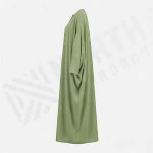 2025 OEM Kimono Abaya pour femmes musulmanes, en tissu polyester épais, doux et très extensible, col en V, manches longues, pour fêtes, Ramadan, mariages - Product Image 3