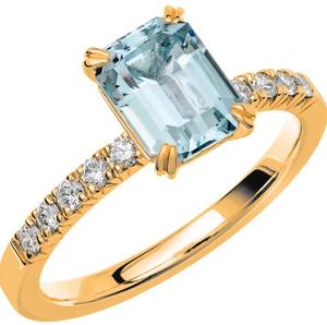 <b>Emerald</b> Cut Blue Topaz <b>Ring</b> 925 Sterling <b>Silver</b> Gold Plated Luxury Gemstone Engagement Wedding Party Anniversary Gift - Product Image 4
