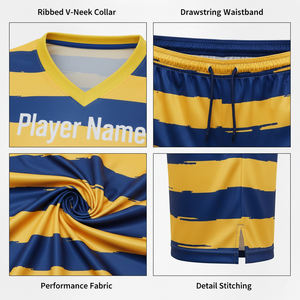 Maillots de football personnalisés pour adultes, ensembles complets, uniformes, maillots de football pour hommes, séchage rapide, 100% polyester, vêtements de football - Product Image 4