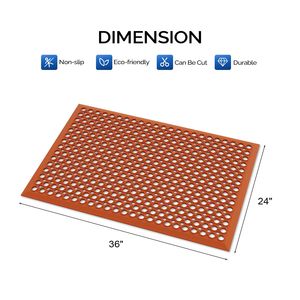 Tappeto Antiscivolo e Lavabile in PVC Rosso con Stampa Floreale 60x90x1cm, Anti-Fatica e Durevole per Camera da Letto e Uso Domestico - Product Image 3