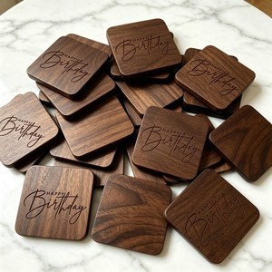 Wooden Coaster <b>Square</b> Thank You Engraved Reusable <b>Table</b> Pad Modern Home Decor at lowest prices By NEHA ENTERPRISES - Product Image 6