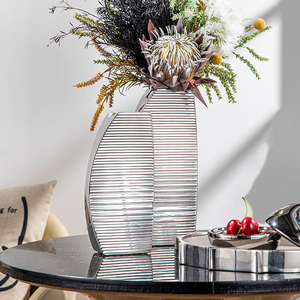 Vase à fleurs de table pour mariage, décoration de table de haute qualité, métal argenté, centre de table - Product Image 3