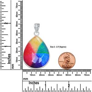 พลอยควอตซ์สีรุ้ง เงินแท้ รูปทรงหลากหลาย คุณภาพสูง หินหลากสี เครื่องประดับสวยงาม ทันสมัย ของขวัญคริสเตียน ขายส่ง - Product Image 3