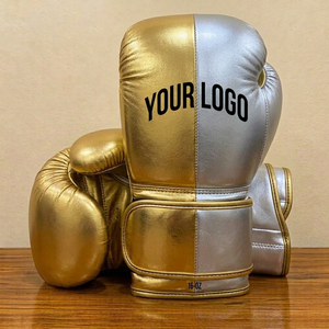 Custom <b>Black</b> and Silver PU Leather Boxing Gloves Adult Size Hook and Loop Training Sparring Gloves Waterproof Hand Grips - Product Image 3
