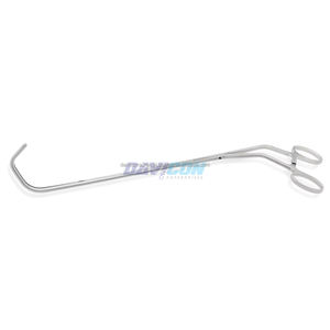 แคลมป์แลมเบิร์ต เคย์ สแตนเลสสตีลสำหรับการผ่าตัดผ่านกล้องทางทรวงอก แบบโค้ง 1x2 ดีบาเคย์ ปากจับแบบไม่ทำให้เกิดการบาดเจ็บ ขนาด 10 มม. แกนโค้งงอ พร้อมตัวล็อคแบบแร็ทเช็ต ยาว 21 ซม. พร้อมด้ามจับ - Product Image 2