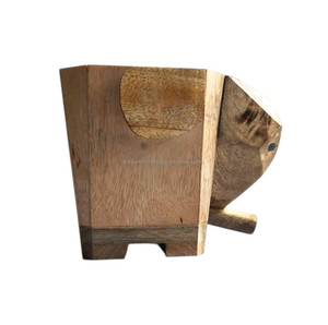 Handmade Eco-Friendly Elephant Shape Mango Wood Spoon Holder Premium Kitchen <b>Utensil</b> Organizer for Home Restaurant Hotel Use - Product Image 2
