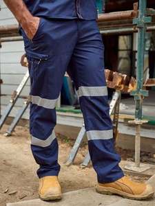 Pantalon de travail réfléchissant haute visibilité pour homme, respirant, en polyester, idéal pour la construction - Product Image 6