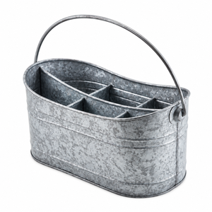 Porte-couverts en métal galvanisé texturé doré personnalisé avec poignée, organisateur multifonctionnel pour couverts et ustensiles - Product Image 5