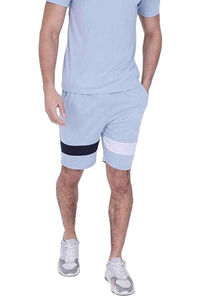 2026 Men's Color Block Co-ord <b>Set</b> - Summer 2 Piece Short <b>Set</b> - Breathable Cotton Casual <b>Twin</b> <b>Set</b> - Custom Wholesale Streetwear - Product Image 3