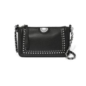 Vintage Black PU Tote <b>Bag</b> <b>Studded</b> Shoulder Purse Portable Underarm Handbag for Daily Use - Product Image 1