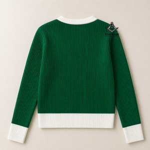 HMR เสื้อสเวตเตอร์ถักมีกระดุมแบบถักสำหรับสตรีในมหาวิทยาลัย - Product Image 3