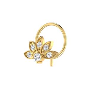 AJRETAIL Clou de nez en diamant naturel de 0,08 carat, taille brillant rond, or 14 carats, style ethnique, pour femme, couleur HI, clarté VS-SI - Product Image 4